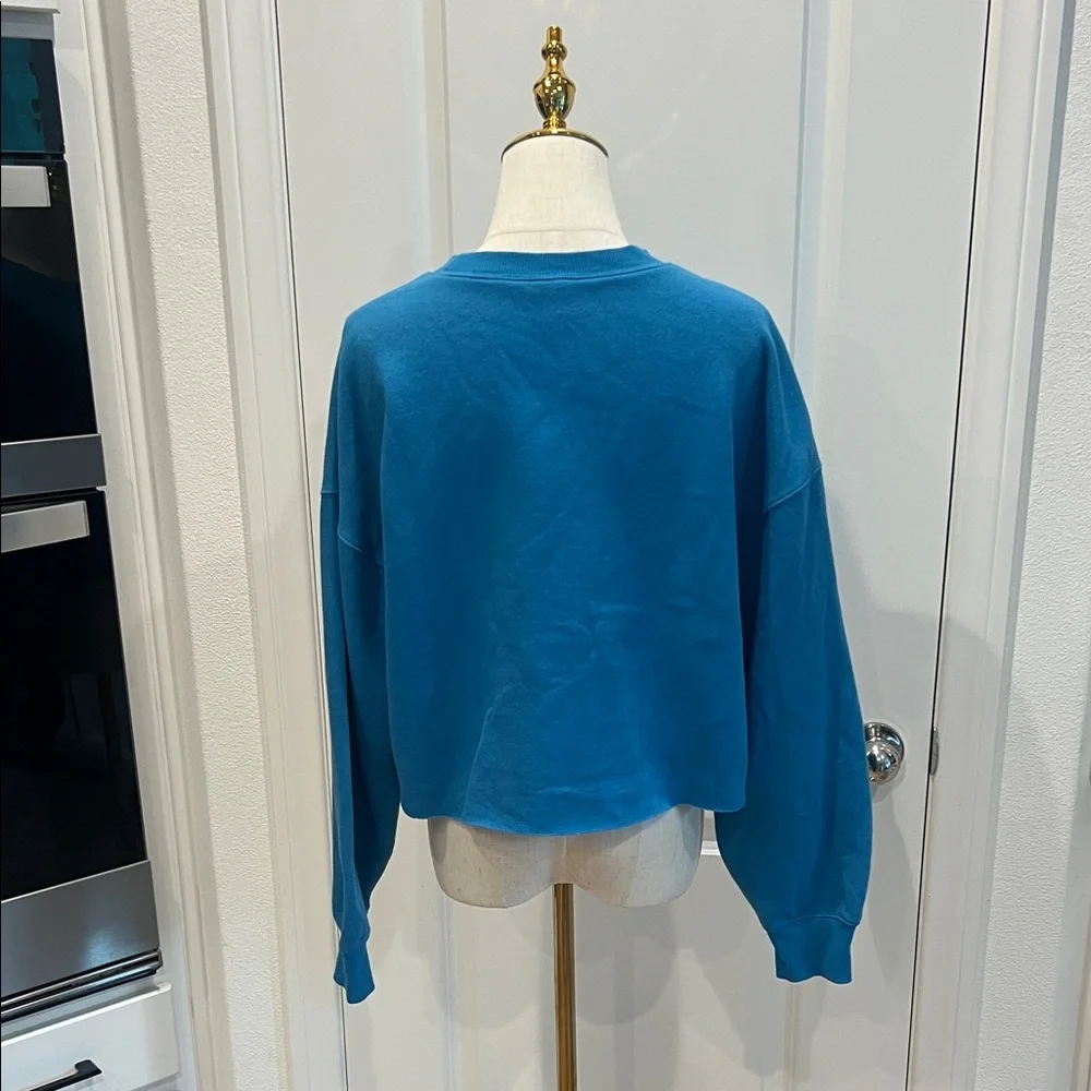 Wild Fable Teal Cropped Sweatshirt - Picture 2 of 3
